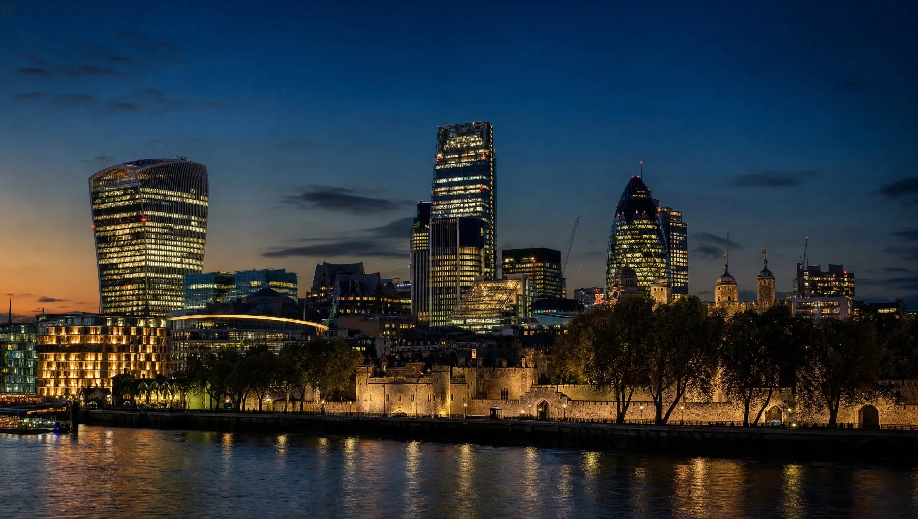 The City of London at blue hour